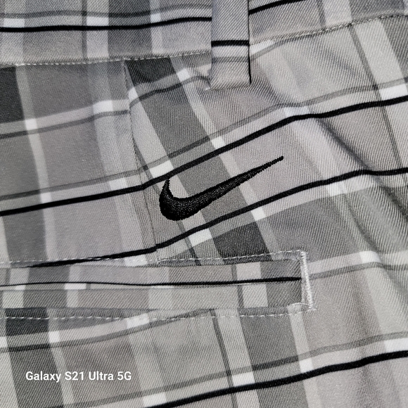 Nike Dri-Fit Standard Fit Mens Golf Short Gray Black White Plaid  Pocket Size 34 - Picture 8 of 10